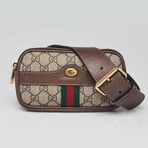 Gucci Beige/Ebony GG Supreme Canvas Small Ophidia Belt Bag Size 85/34